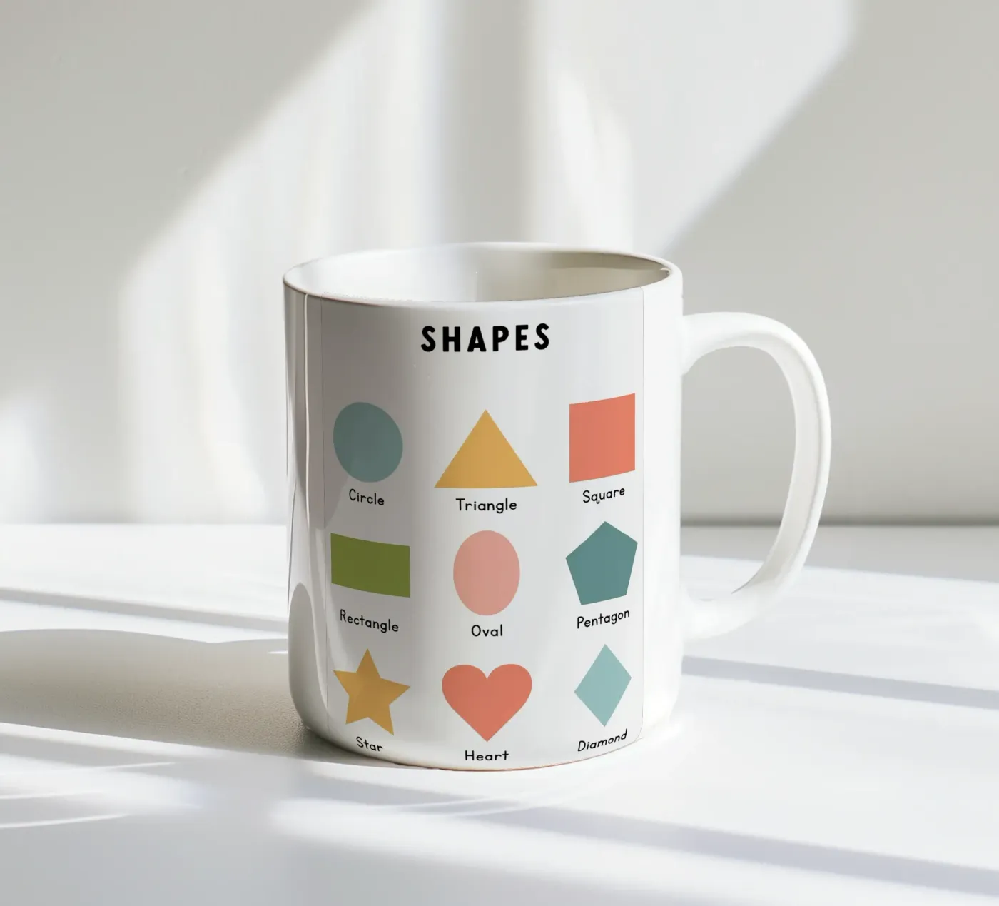 Basic Shapes Chart ceramic mug by bazi