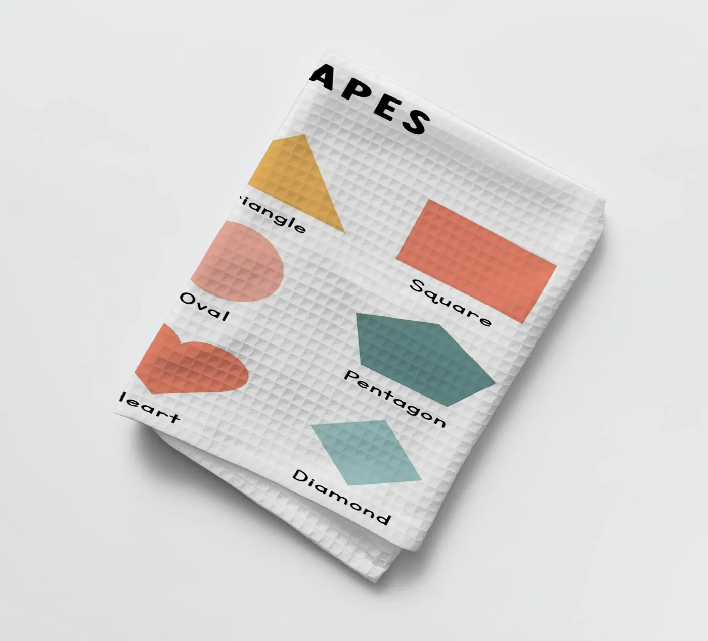 Basic Shapes Chart tea towel by bazi
