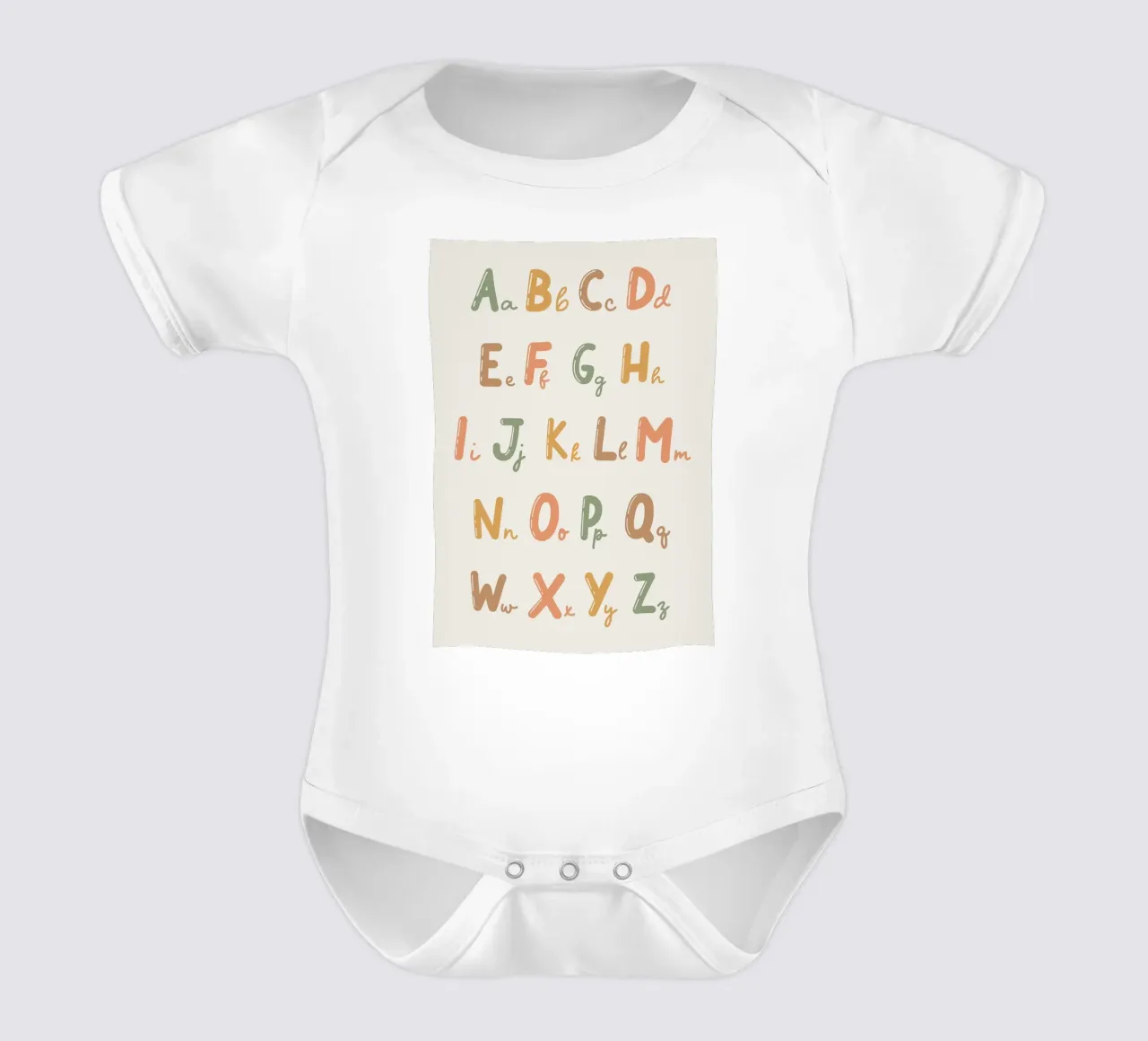 Alphabet Chart with Colorful Letters short-sleeve baby romper by bazi