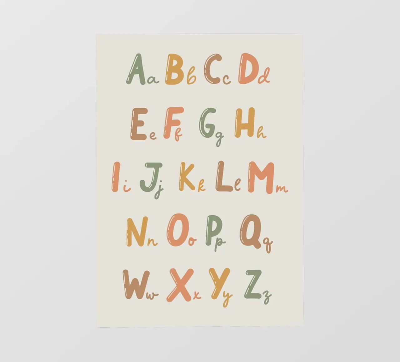 Grafico dell'alfabeto con lettere colorate telo in pvc da bazi