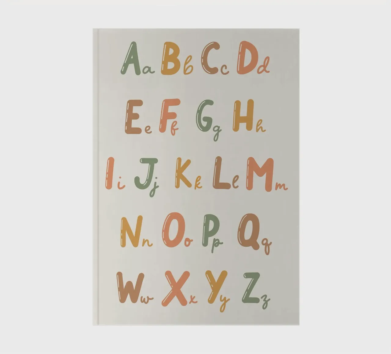 Grafico dell'alfabeto con lettere colorate diario da bazi