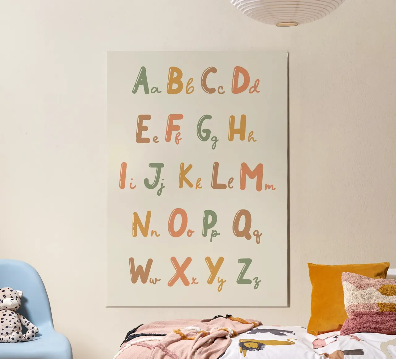 Grafico dell'alfabeto con lettere colorate carta hahnemühle da bazi