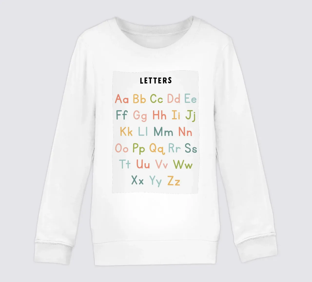 Grafico dell'alfabeto con lettere colorate felpa bambino da bazi