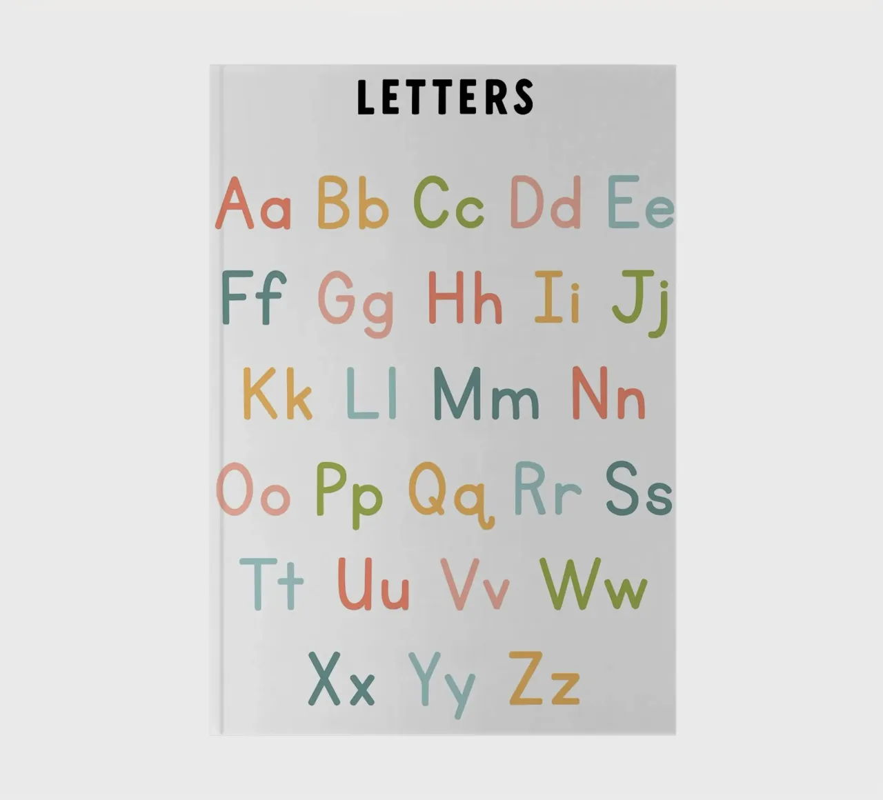 Alphabet Chart with Colorful Letters notebook by bazi