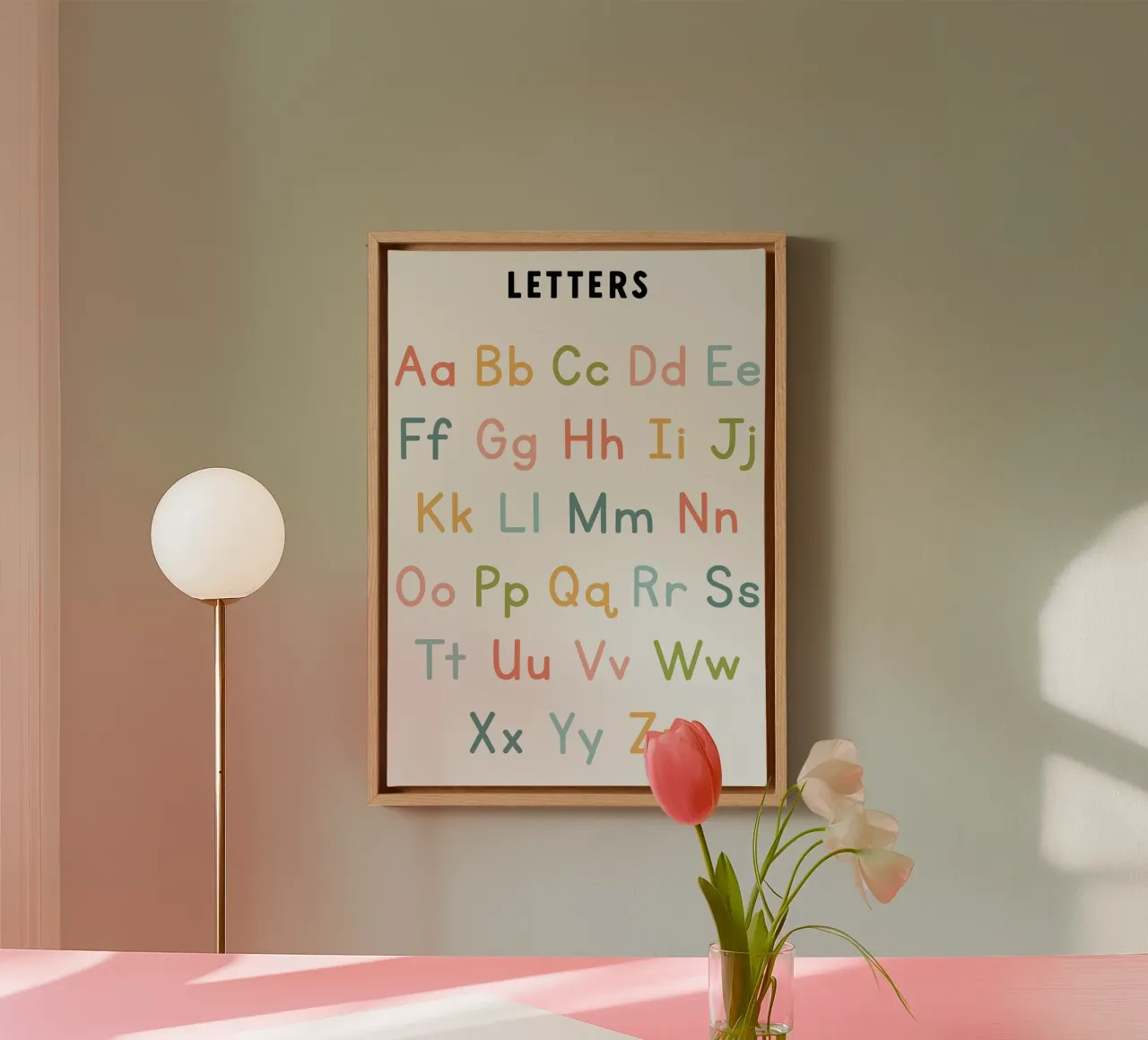 Alphabet Chart with Colorful Letters canvas by bazi