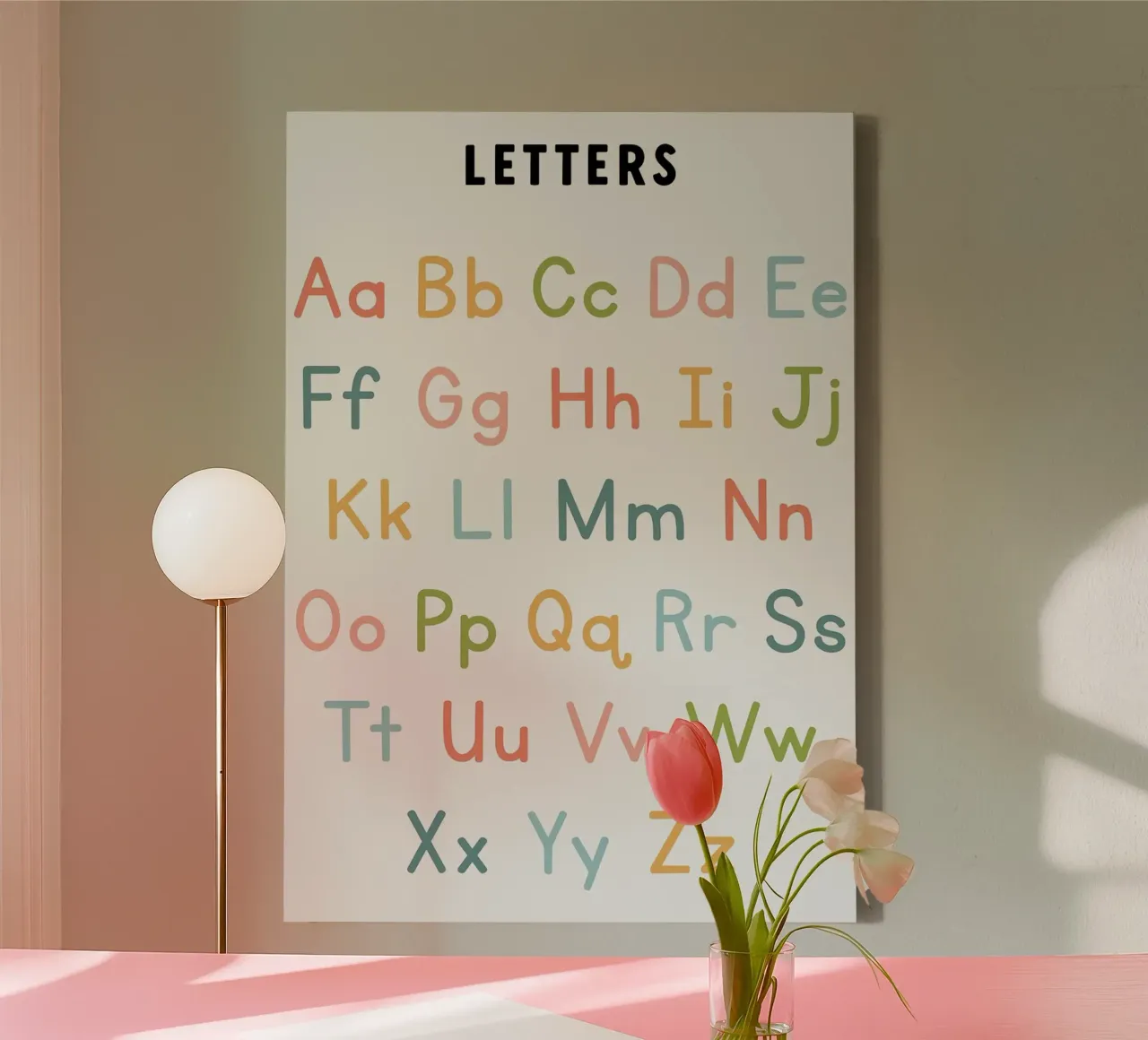 Alphabet Chart with Colorful Letters canvas by bazi