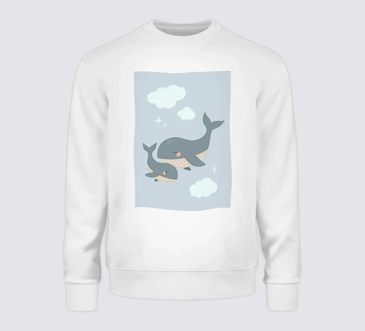 Mamma balena con il piccolo felpa da bazi