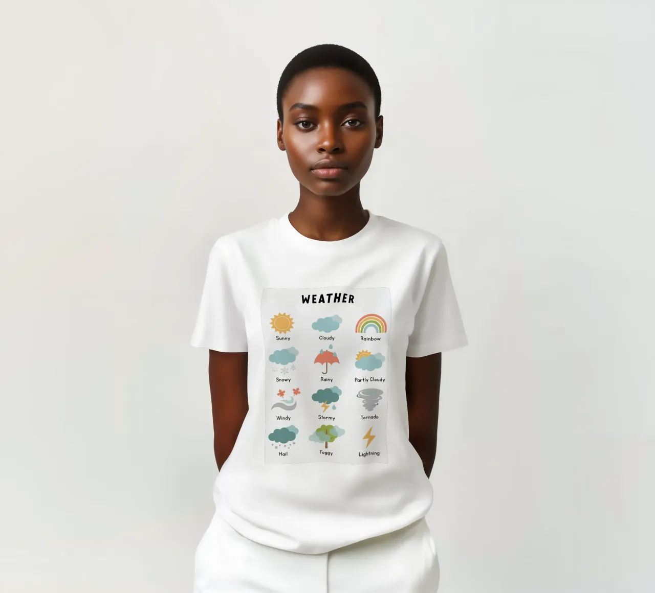 Grafico delle icone meteo t-shirt da bazi