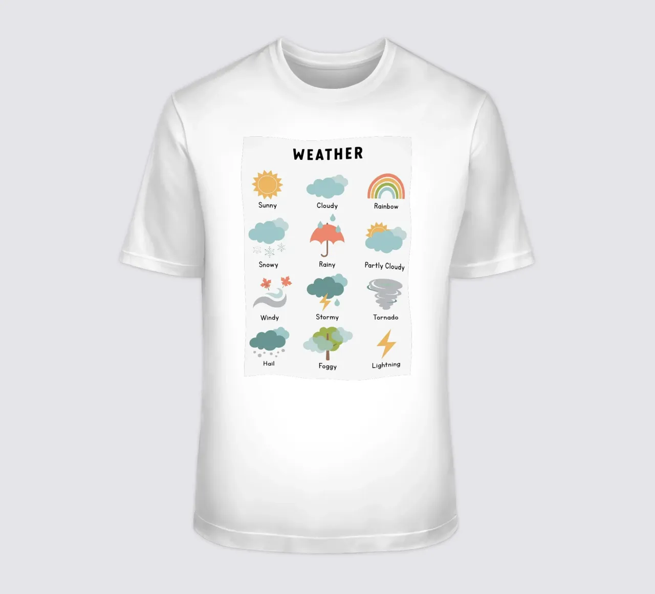 Grafico delle icone meteo t-shirt da bazi