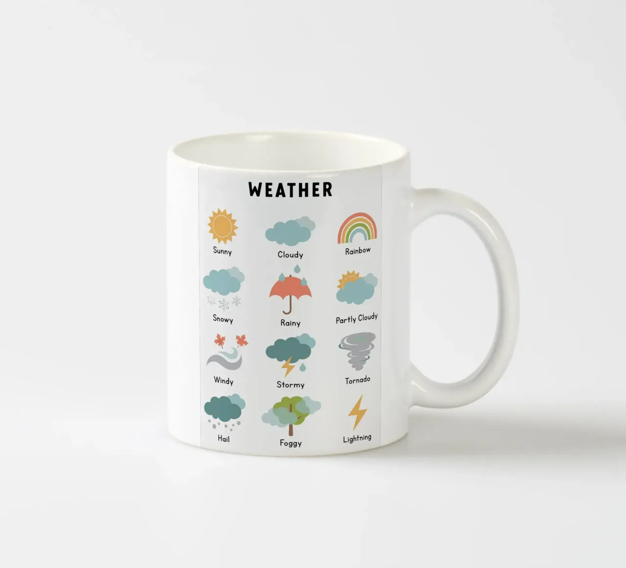 Grafico delle icone meteo tazza in ceramica da bazi