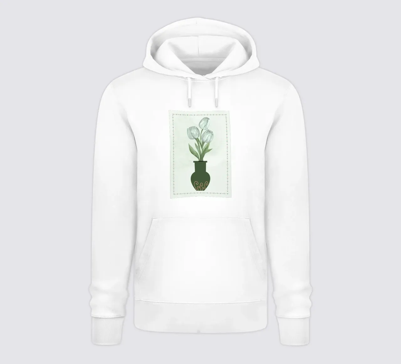 Tulipani acquerellati in vaso felpa con cappuccio da bazi