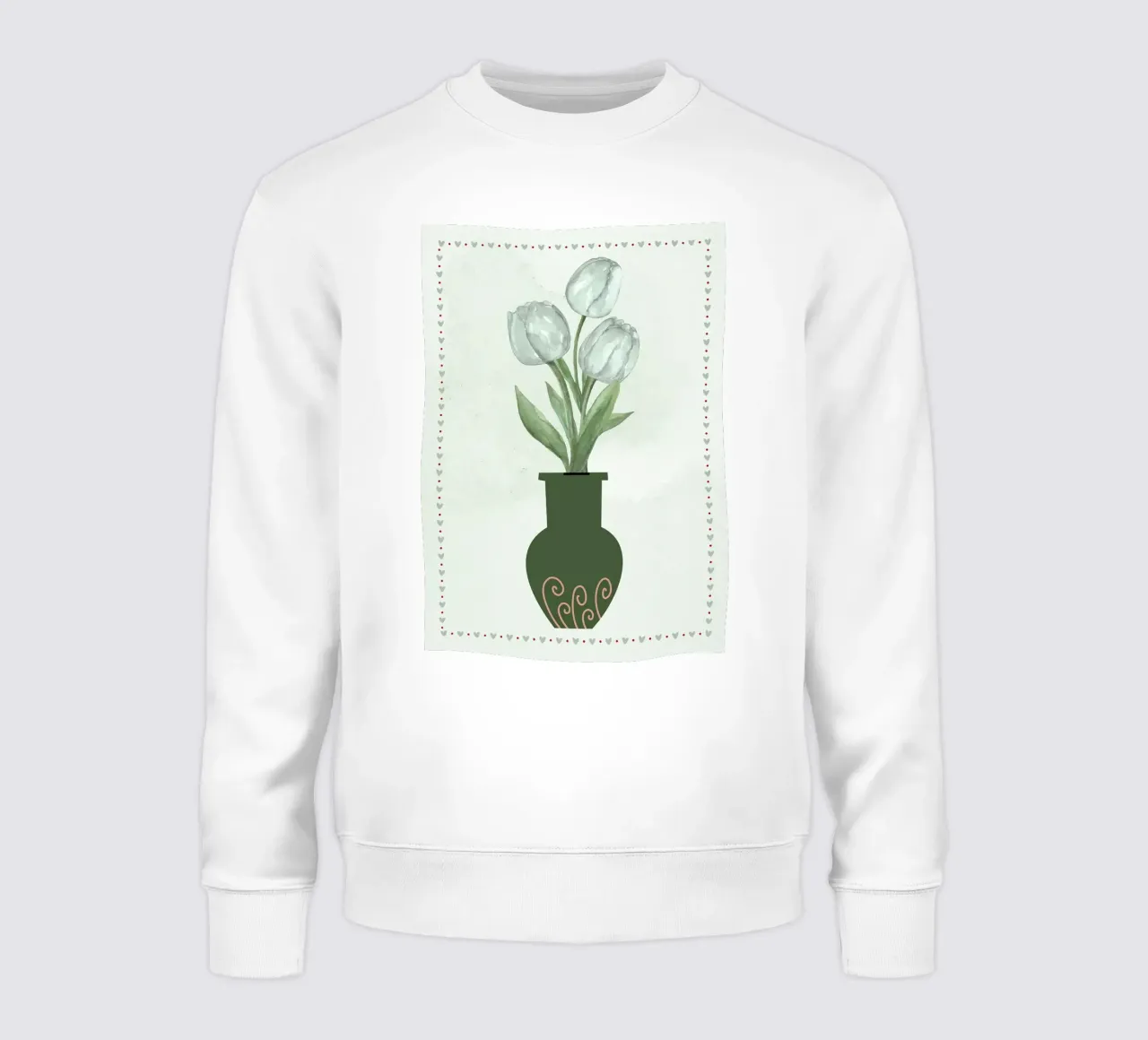 Tulipani acquerellati in vaso felpa da bazi