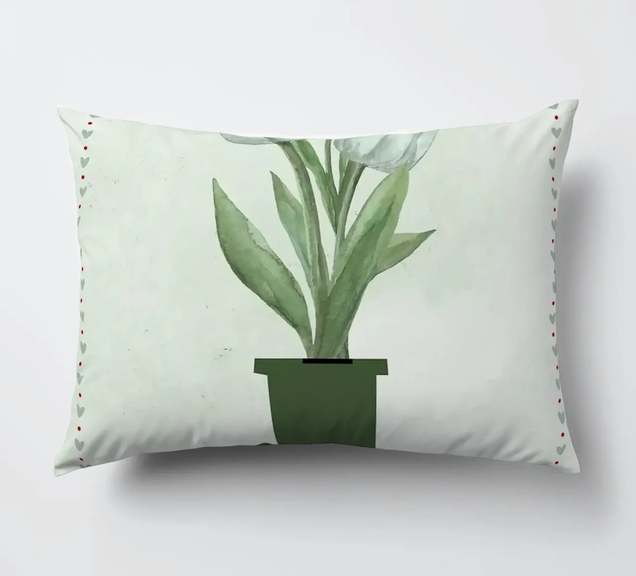 Tulipani acquerellati in vaso cuscino da bazi