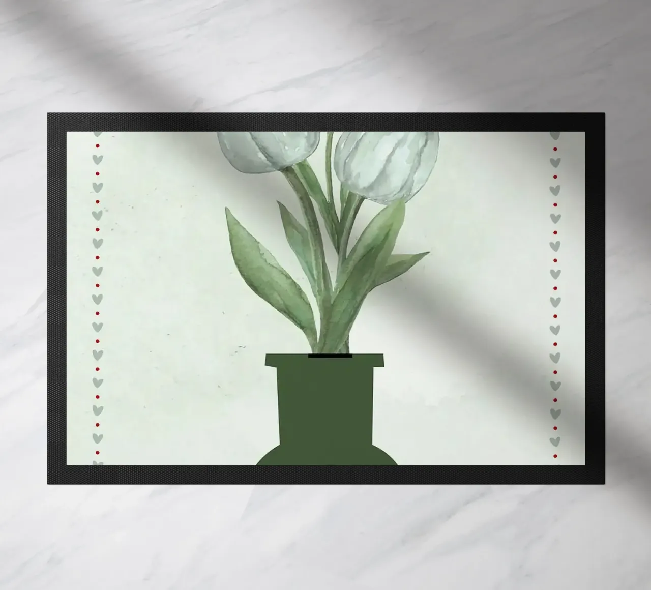 Tulipani acquerellati in vaso zerbino da bazi