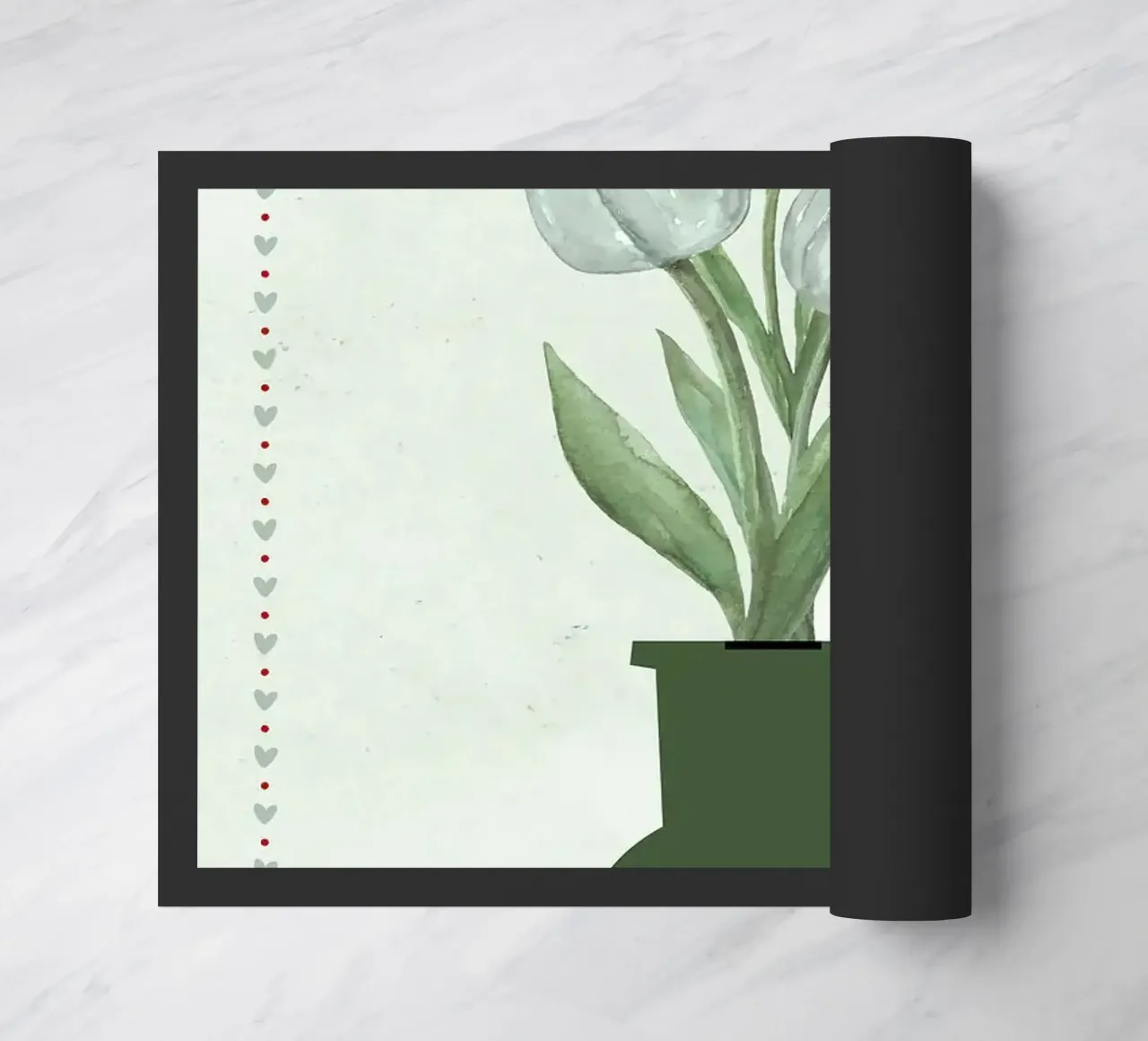 Tulipani acquerellati in vaso zerbino da bazi