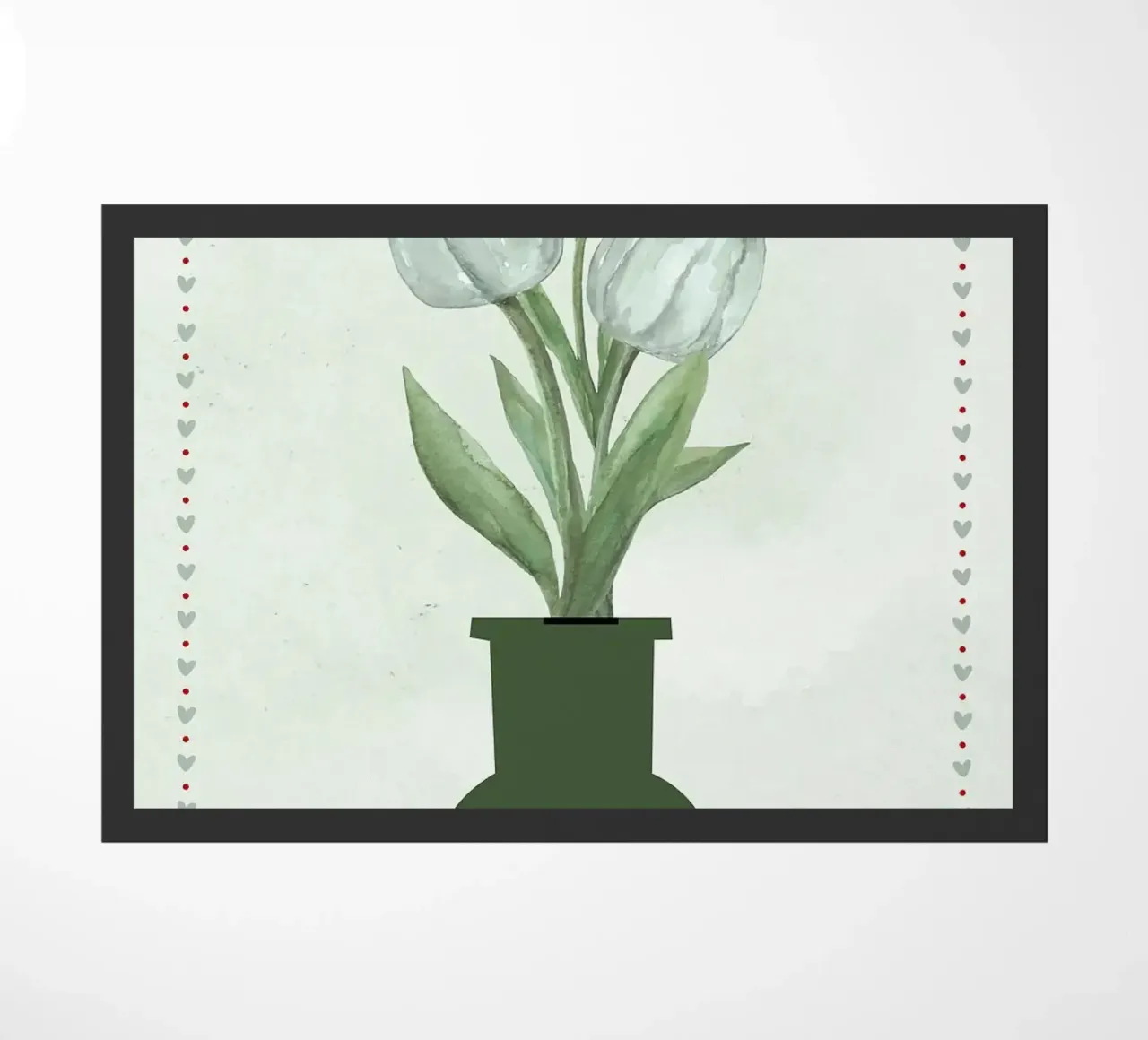 Tulipani acquerellati in vaso zerbino da bazi