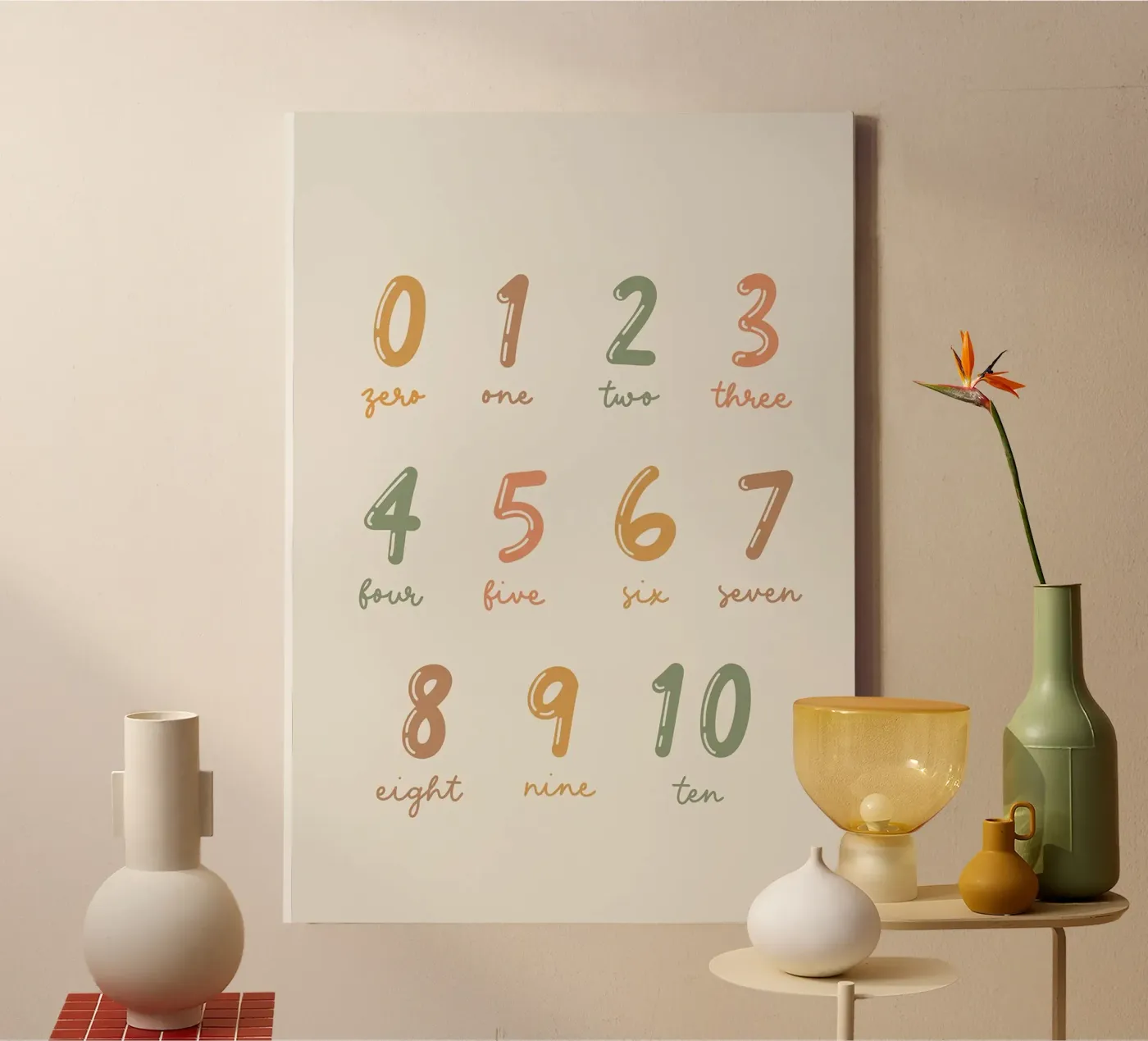 Nummers canvas van bazi