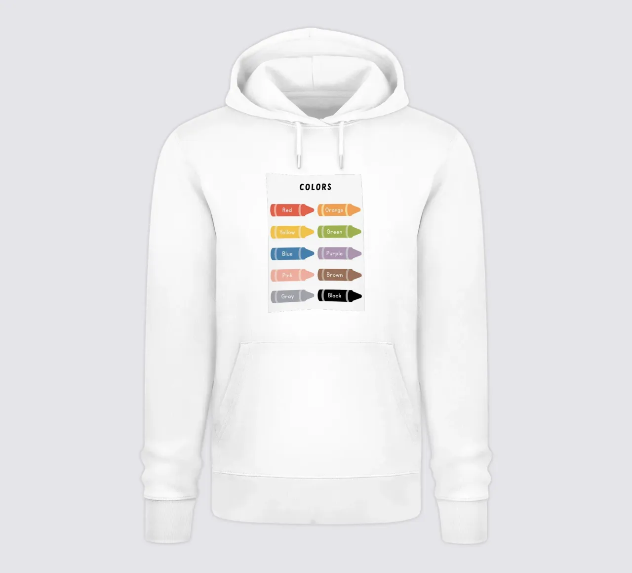 Tabella dei colori dei pastelli felpa con cappuccio da bazi