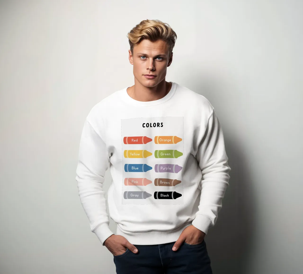 Tabella dei colori dei pastelli felpa da bazi