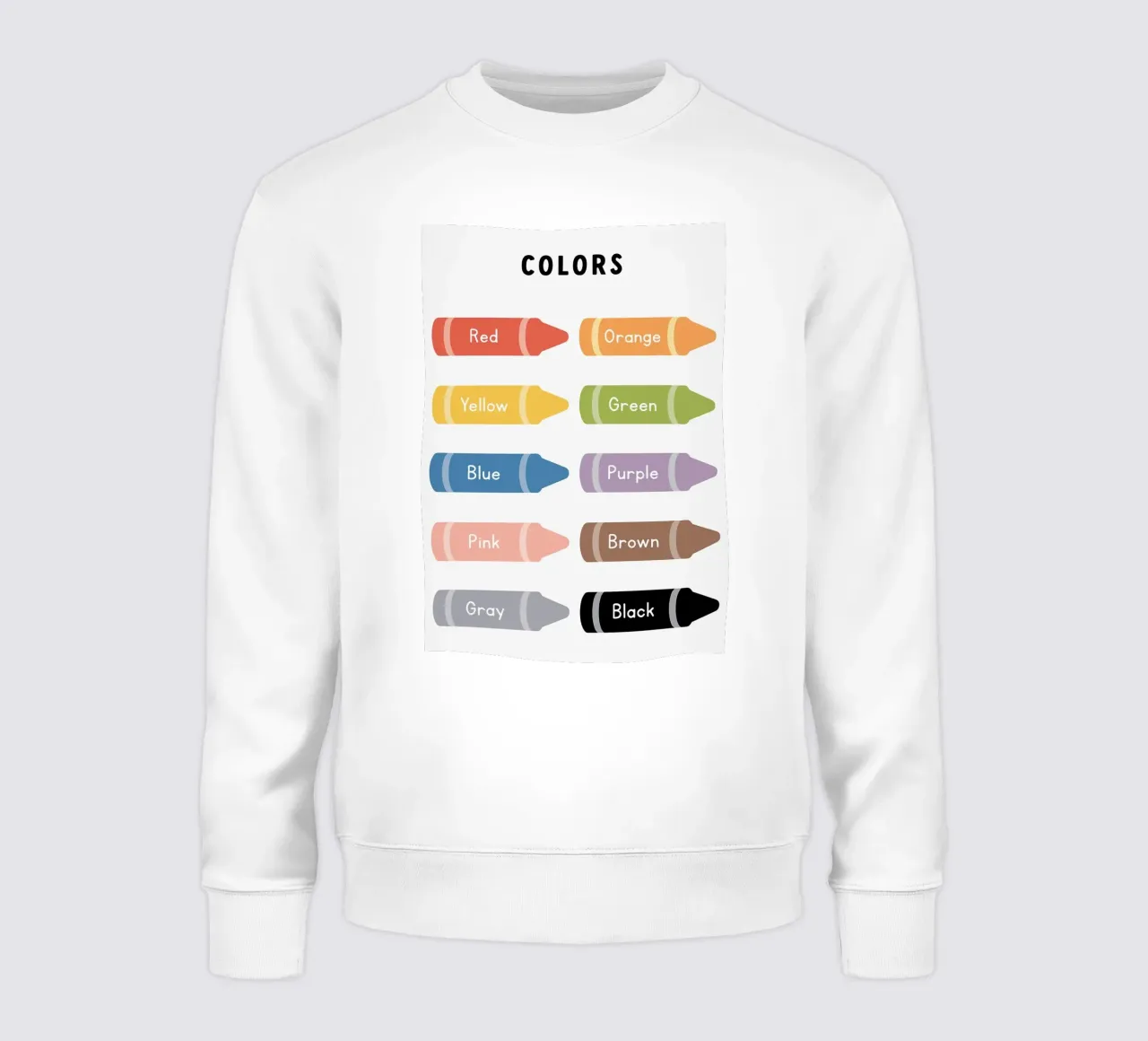 Tabella dei colori dei pastelli felpa da bazi