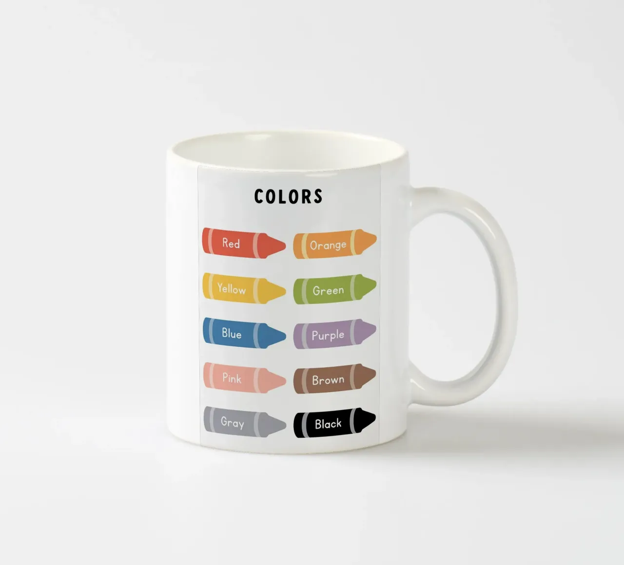 Tabella dei colori dei pastelli tazza in ceramica da bazi