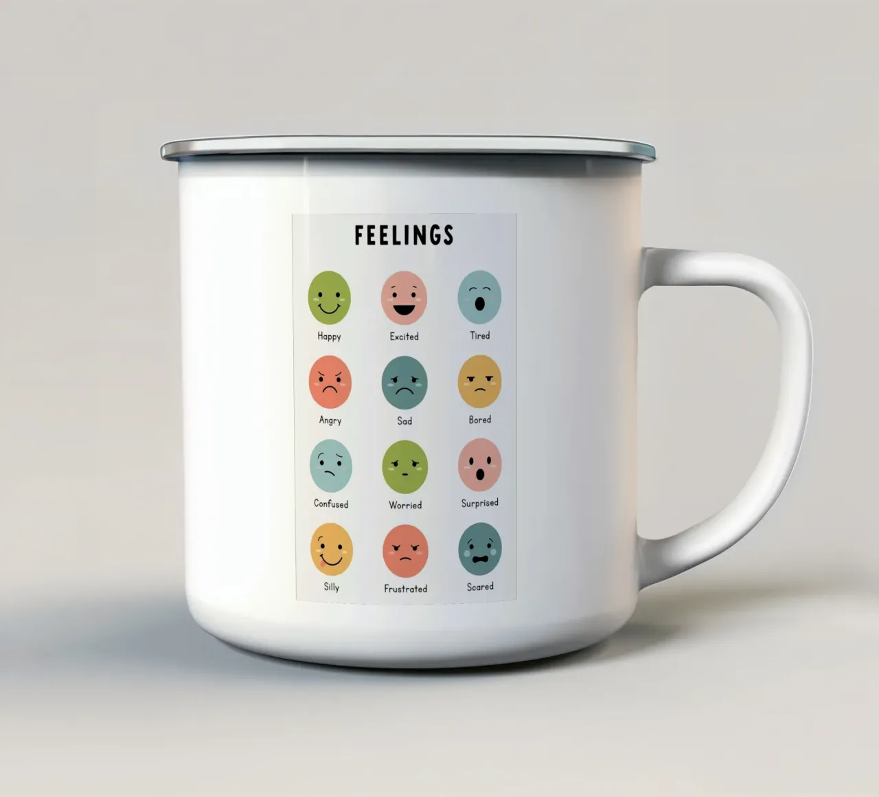 Grafico delle emozioni tazza in smalto da bazi