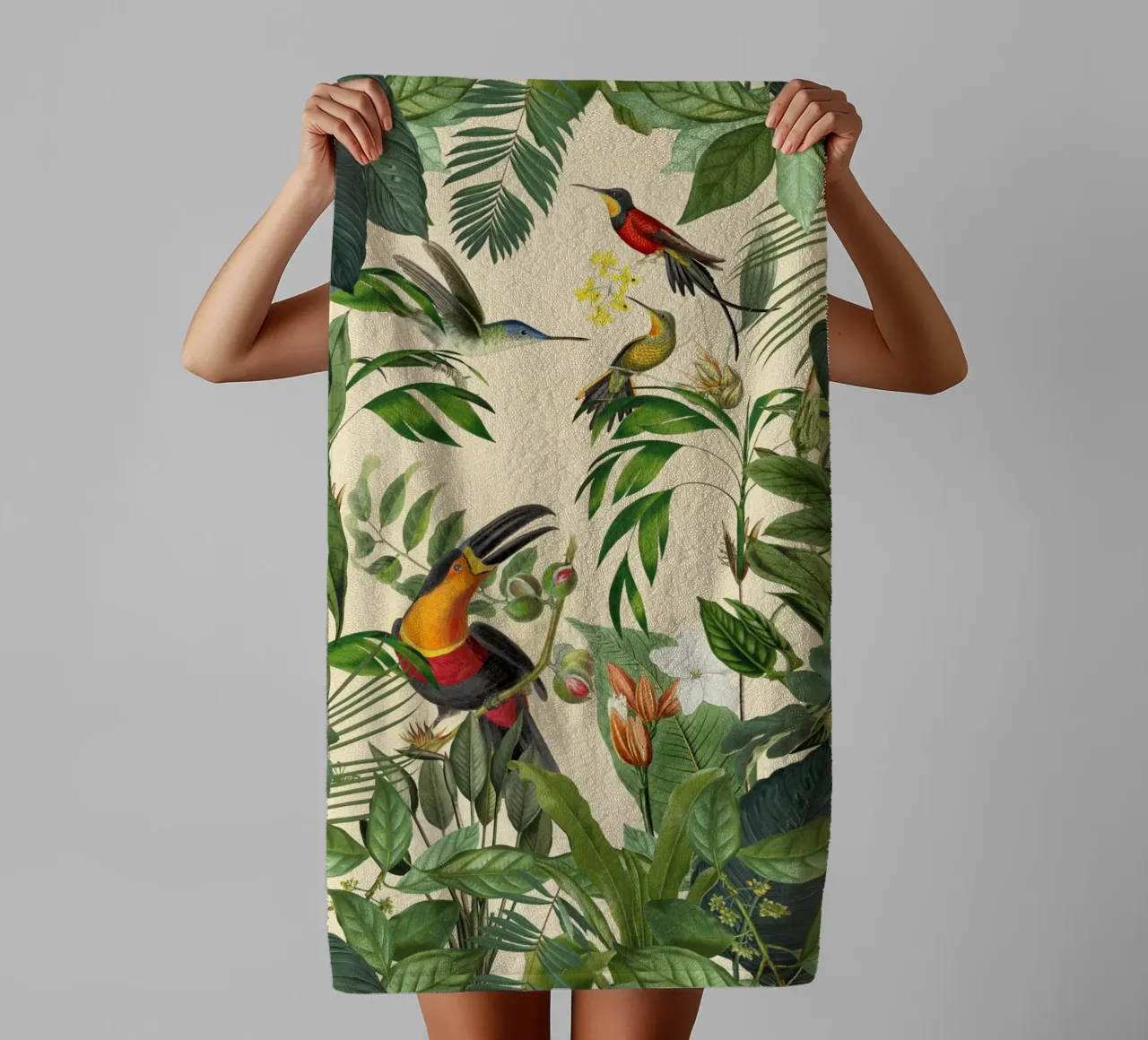 Toucans And Hummingbirds Paradise towel by Andrea Haase Vintage World