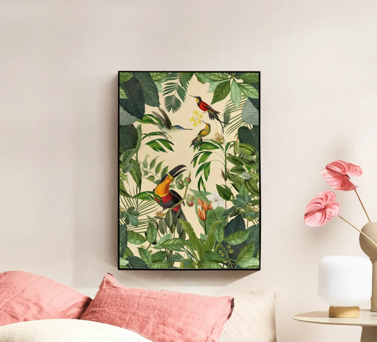 Toucans And Hummingbirds Paradise plexiglass da Andrea Haase Vintage World
