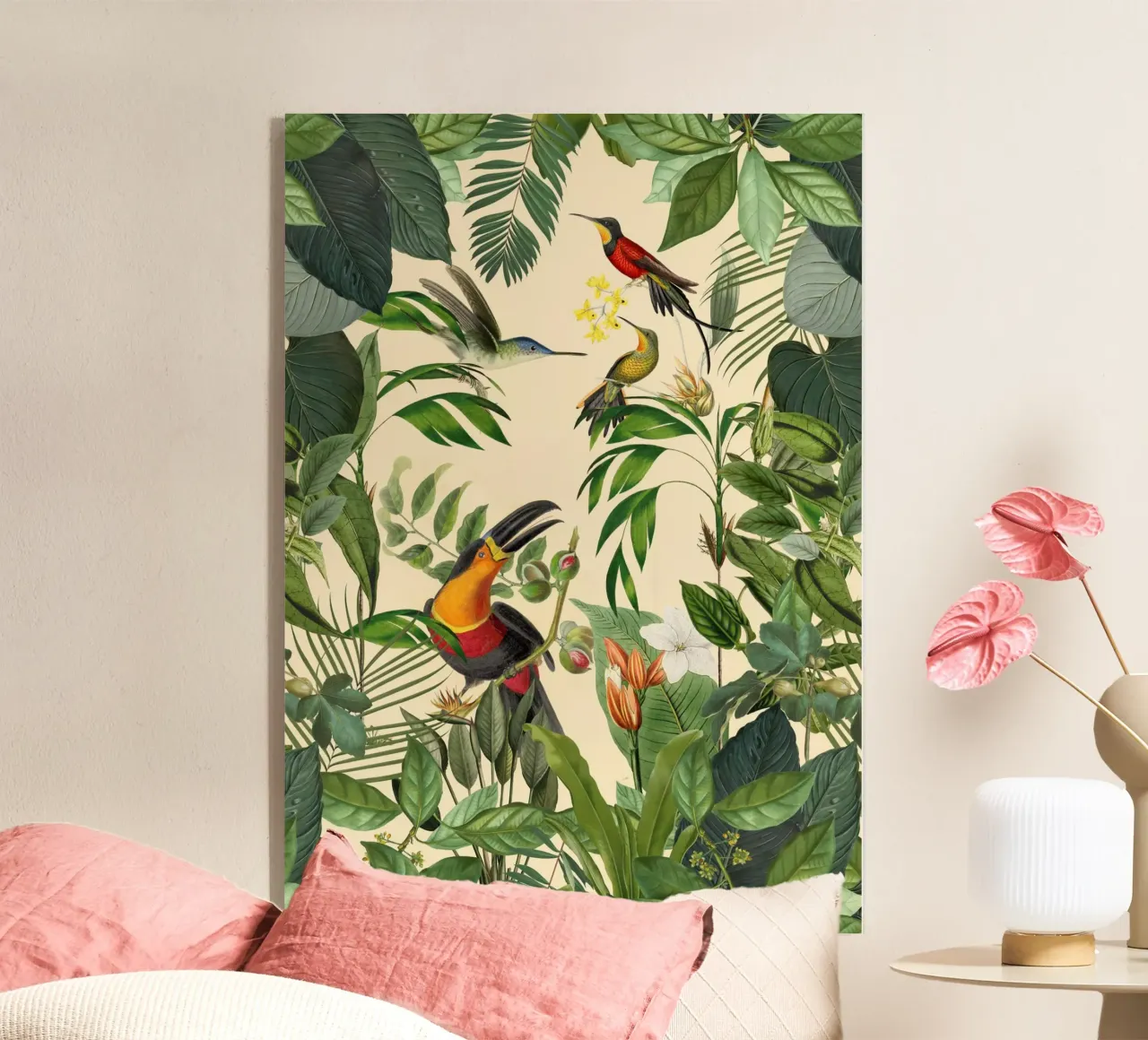 Toucans And Hummingbirds Paradise plexiglass da Andrea Haase Vintage World