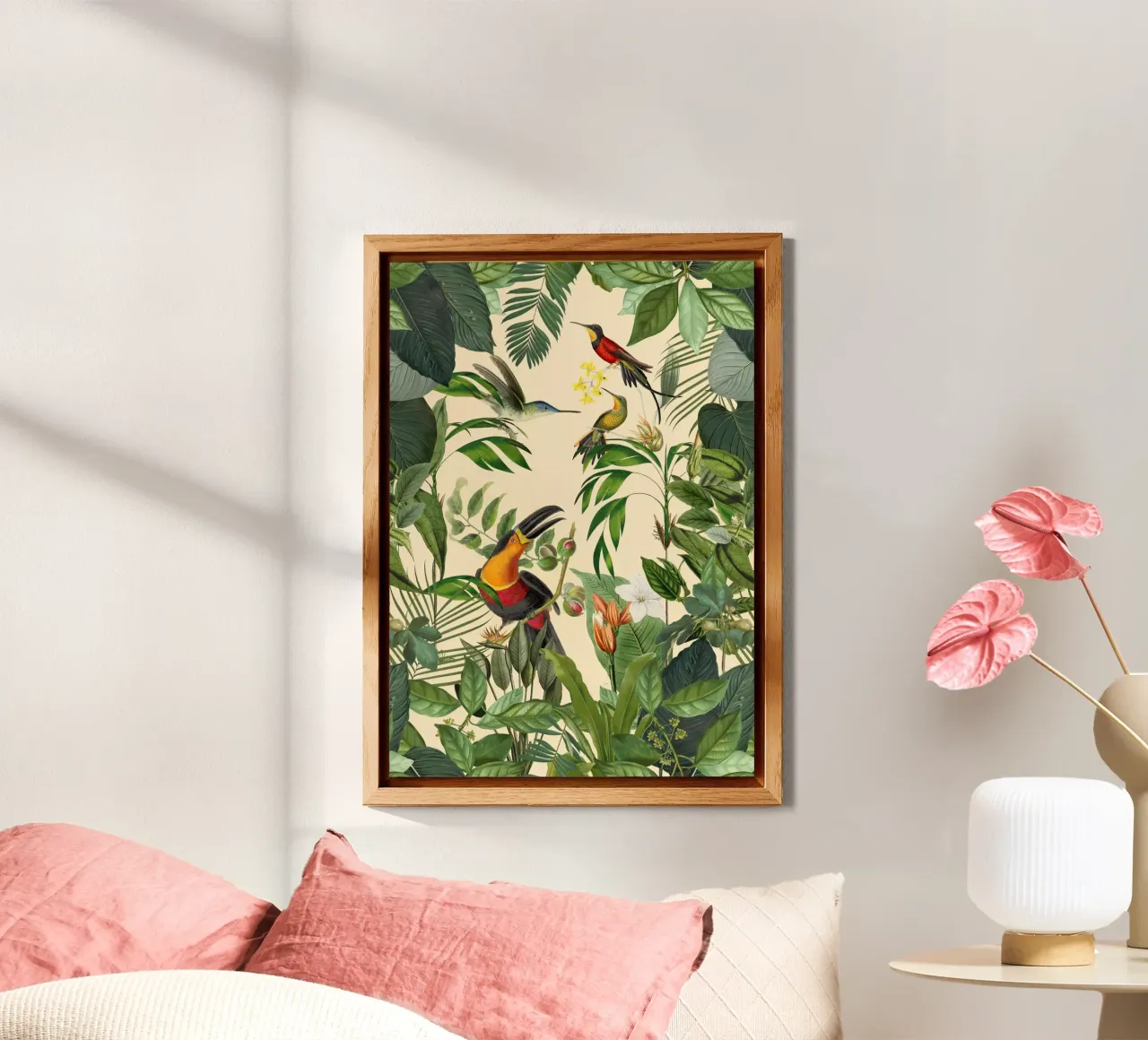 Toucans And Hummingbirds Paradise alluminio dibond da Andrea Haase Vintage World