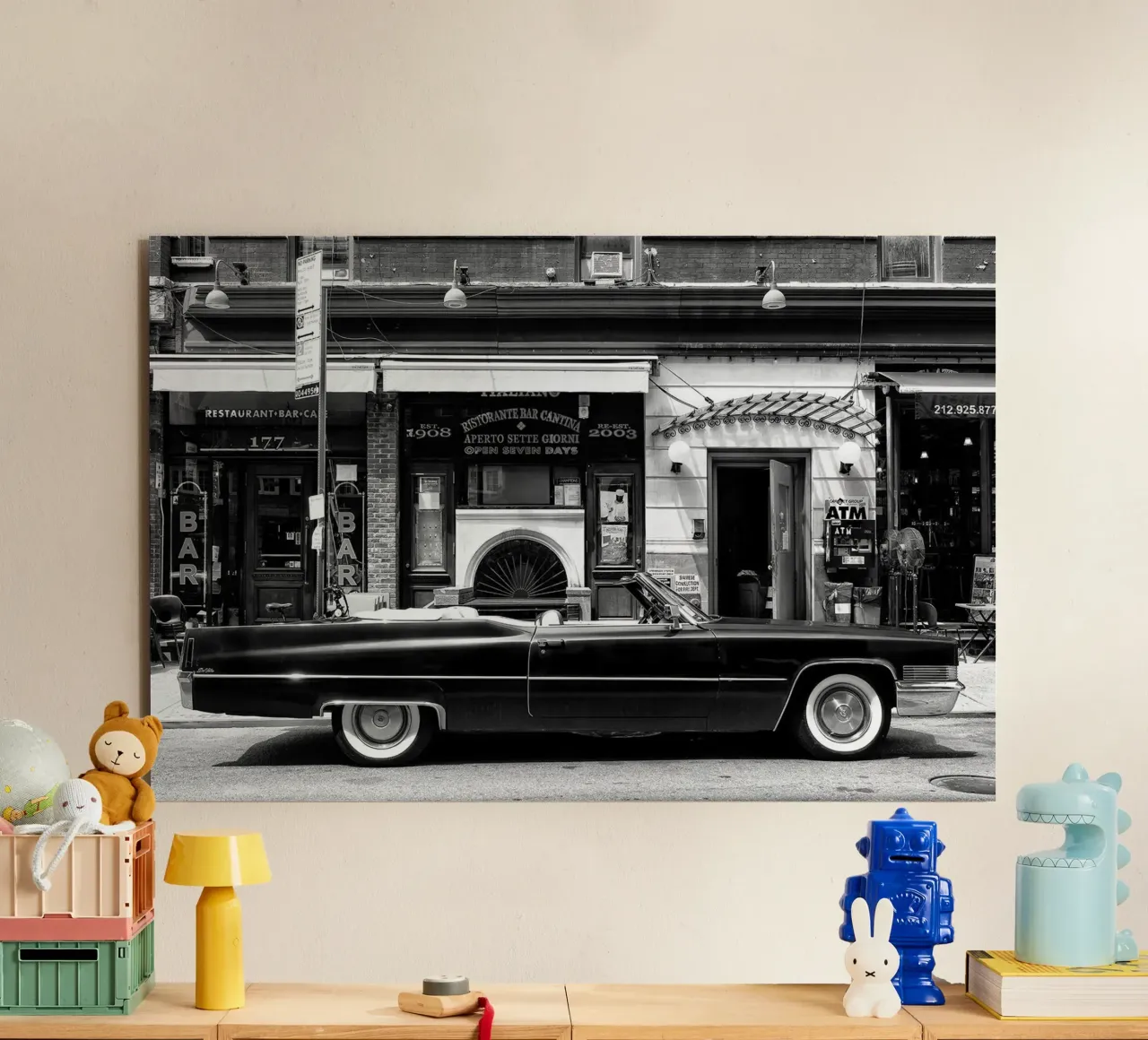 Manhattan nera - Cadillac nera alluminio dibond da Brant Varner