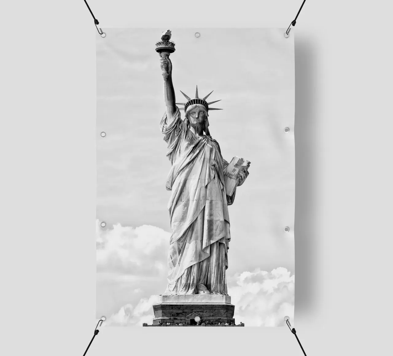 Manhattan nera - Statua della Libertà telo in pvc da Brant Varner