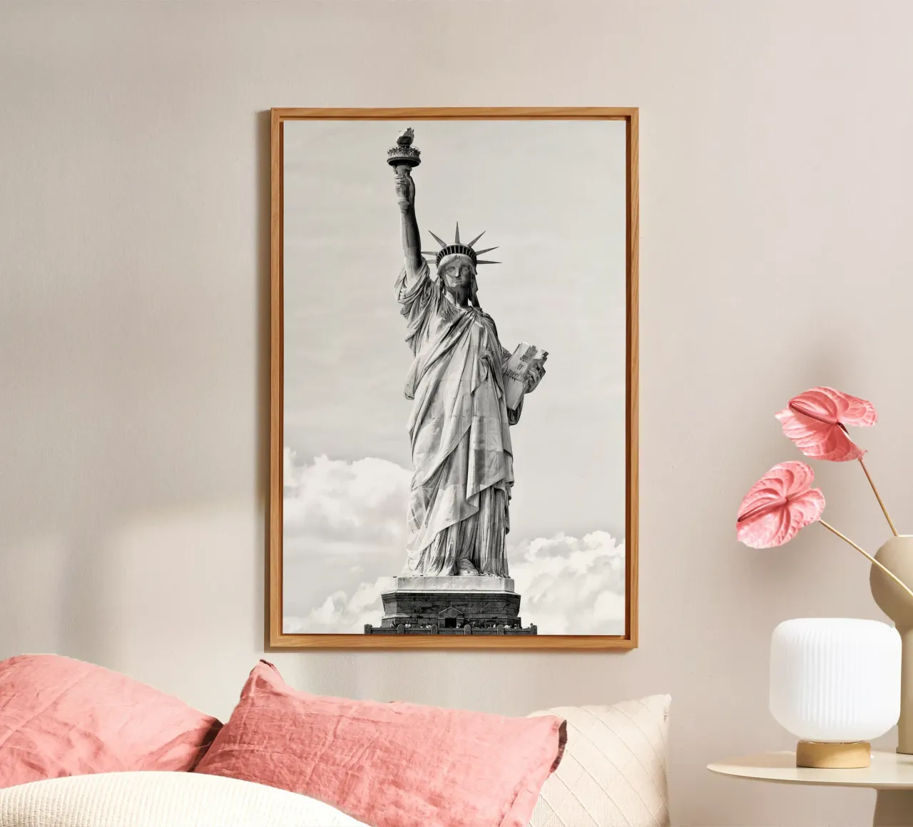 Manhattan nera - Statua della Libertà alluminio dibond da Brant Varner