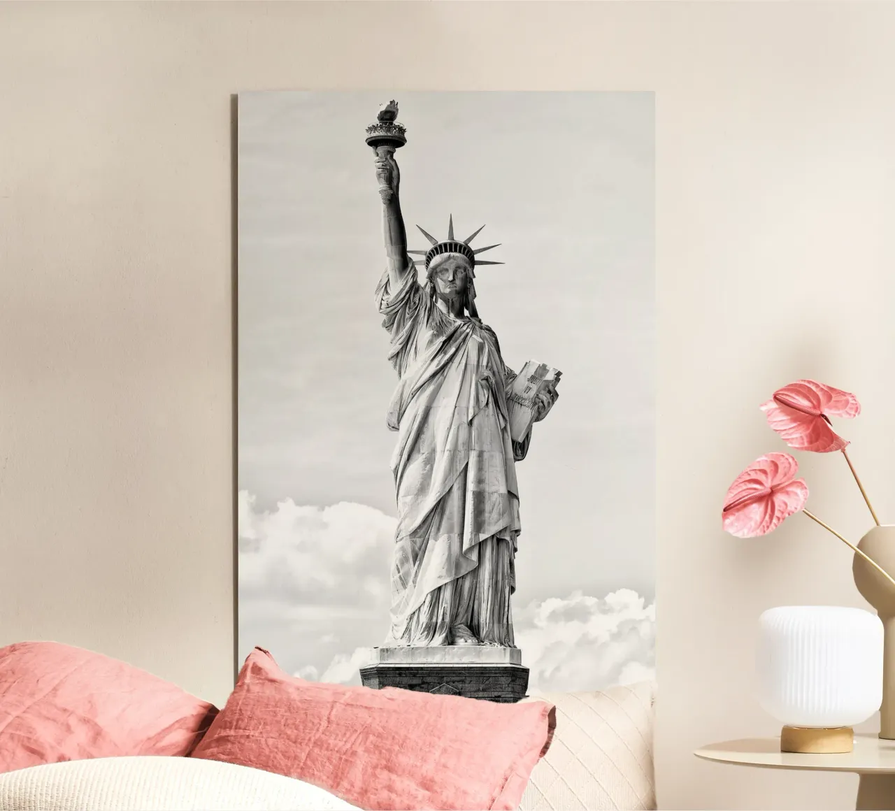 Manhattan nera - Statua della Libertà alluminio dibond da Brant Varner
