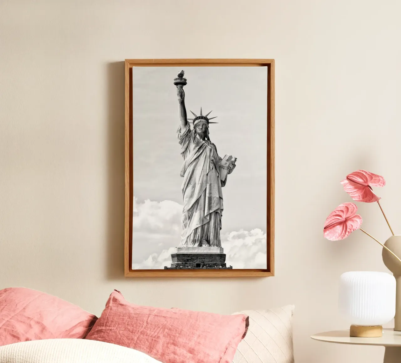 Manhattan nera - Statua della Libertà tela da Brant Varner