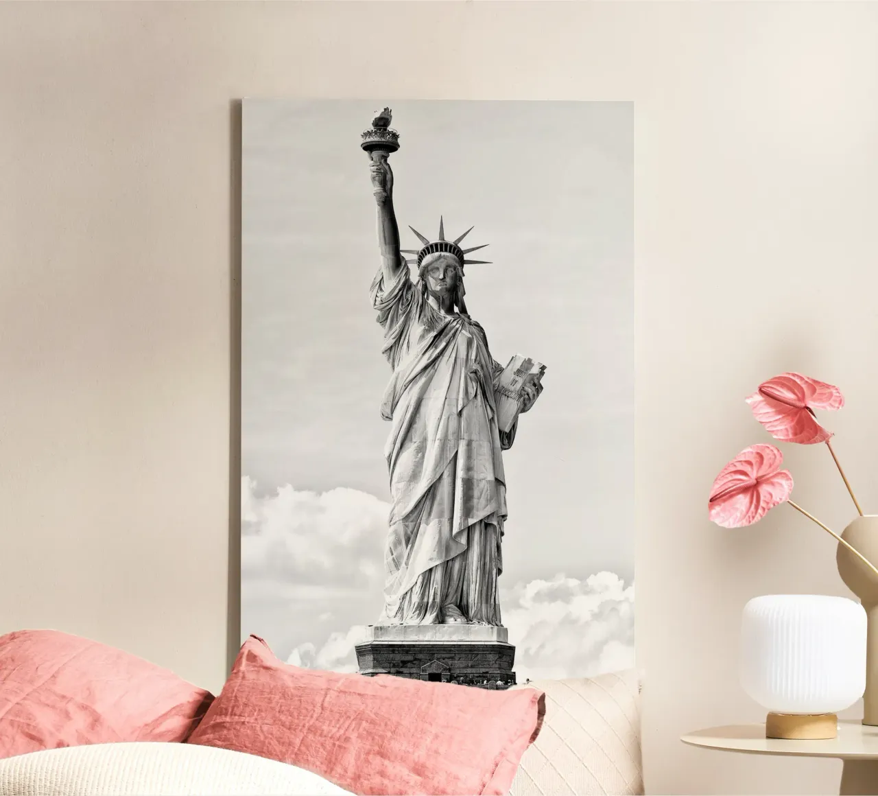 Manhattan nera - Statua della Libertà tela da Brant Varner