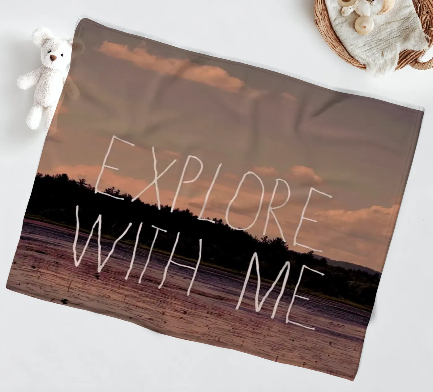 Explore with me Fleecedecke von Vintage Skies