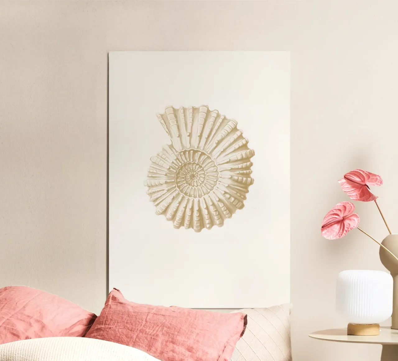 Vintage Seashell Art Print Haeckel beach house white hahnemühle by Studio Vintage