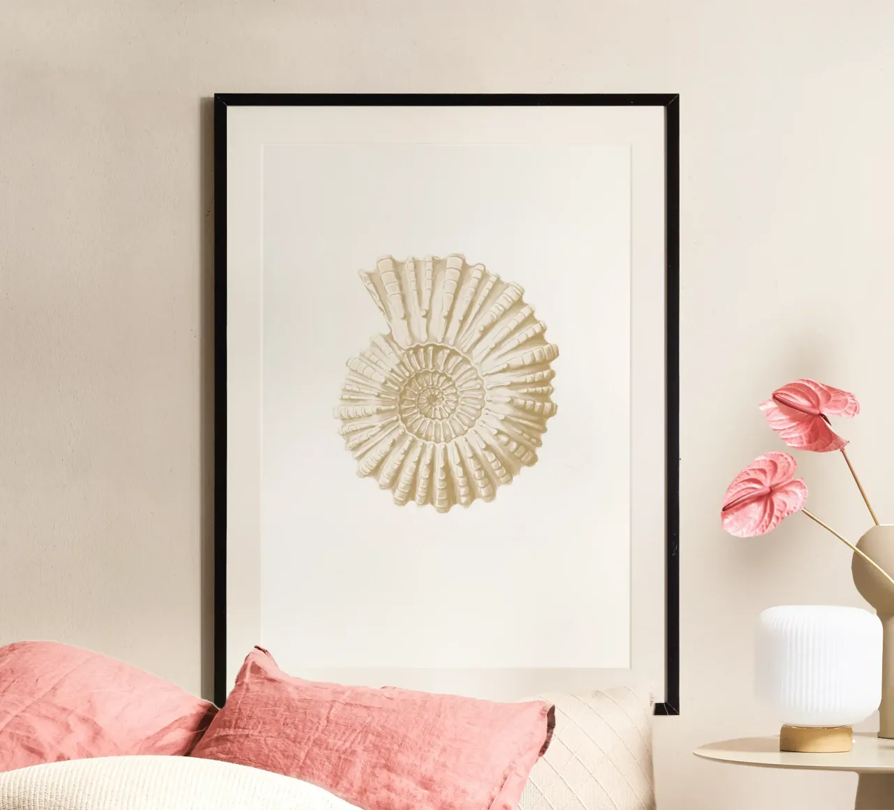 Vintage Seashell Art Print Haeckel beach house white hahnemühle by Studio Vintage