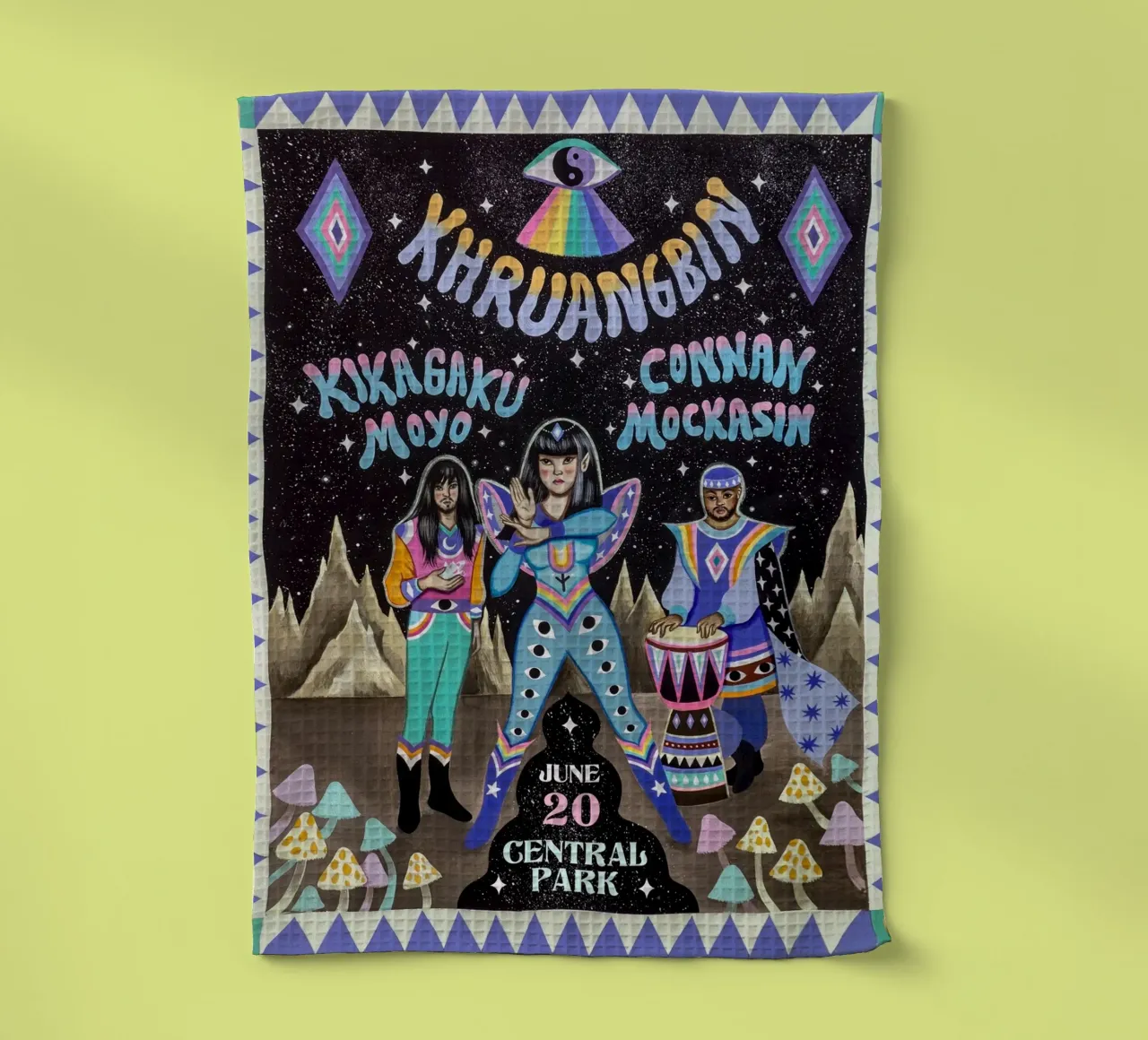 Global Funk Explorers Poster Geschirrtuch von mamass