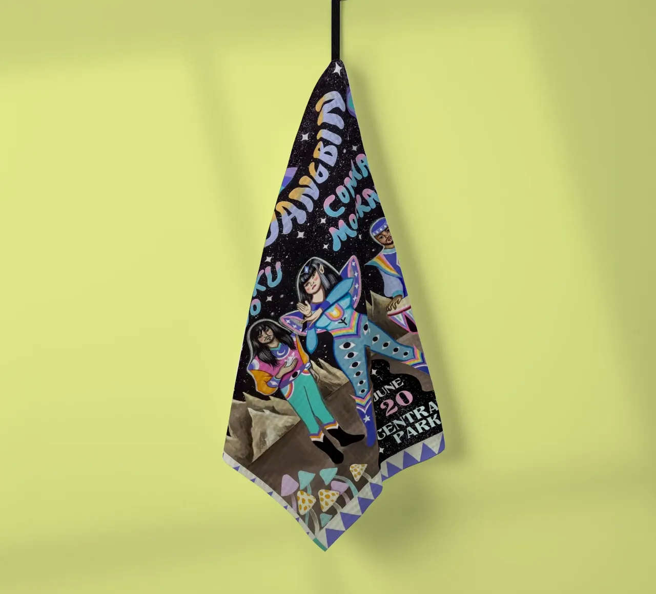 Global Funk Explorers Poster Geschirrtuch von mamass