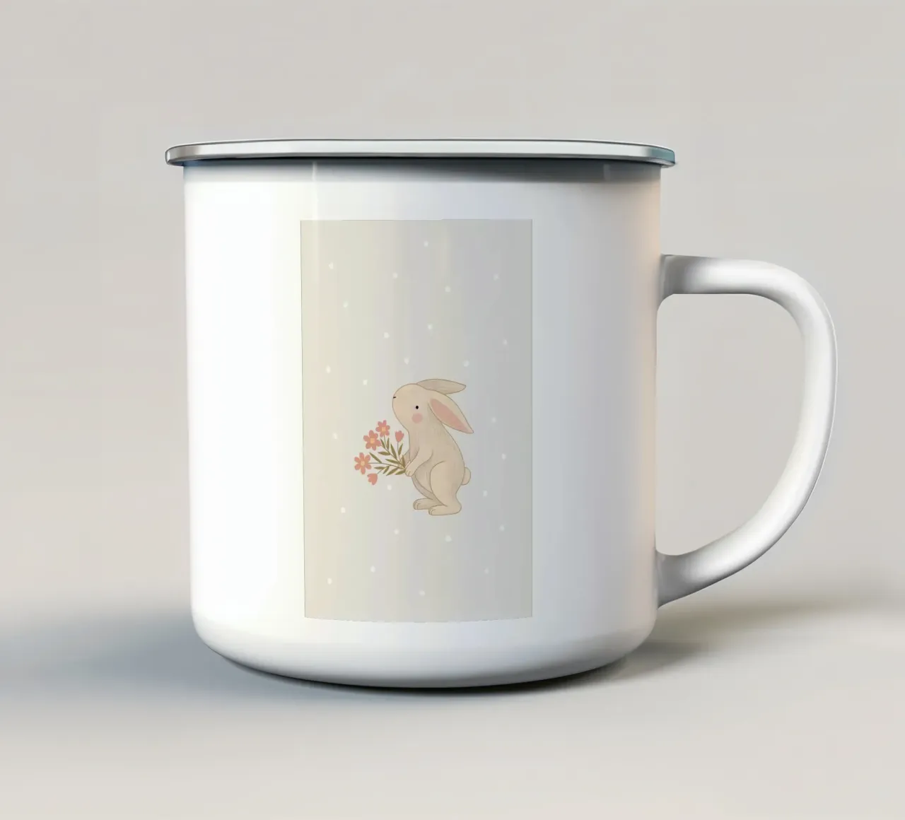Coniglietto con fiori tazza in smalto da apple crumble