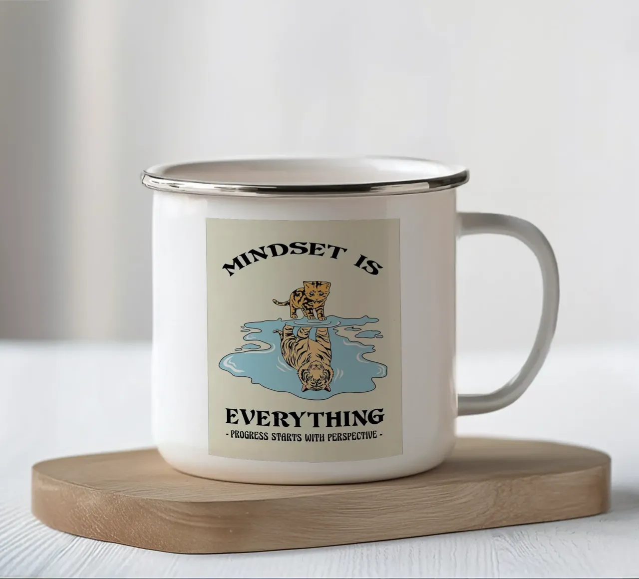 Mindset is alles emaille mok van Jasonheeran
