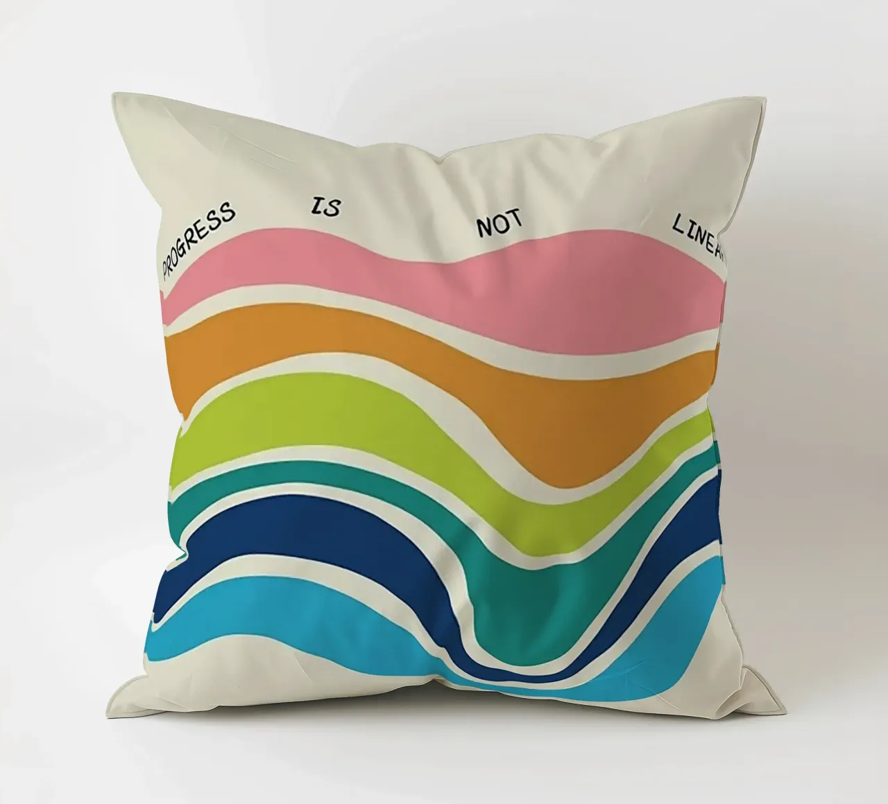 Progress Is Not Linear decorative cushion by Jasonheeran