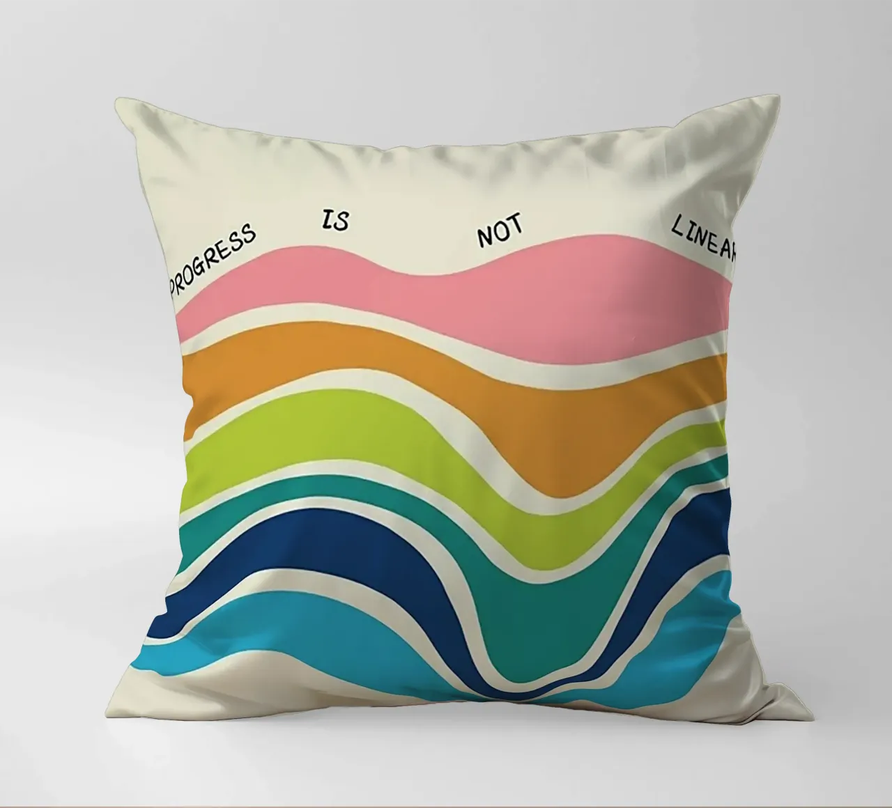 Progress Is Not Linear decorative cushion by Jasonheeran