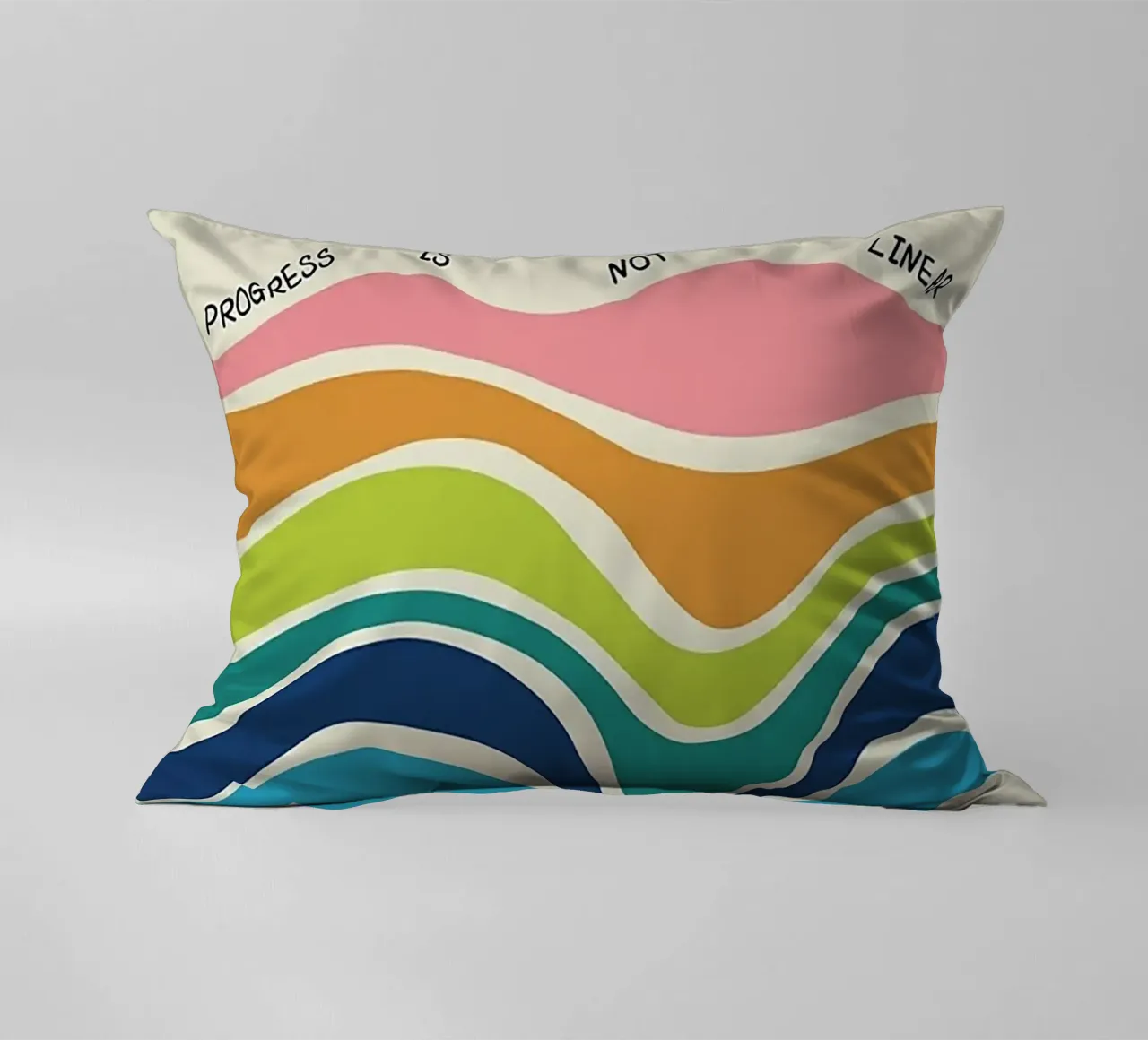 Progress Is Not Linear decorative cushion by Jasonheeran