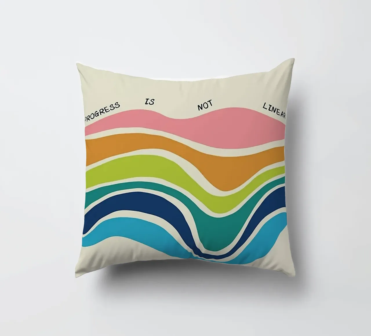 Progress Is Not Linear decorative cushion by Jasonheeran