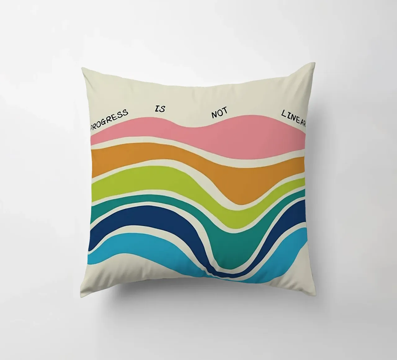 Progress Is Not Linear decorative cushion by Jasonheeran