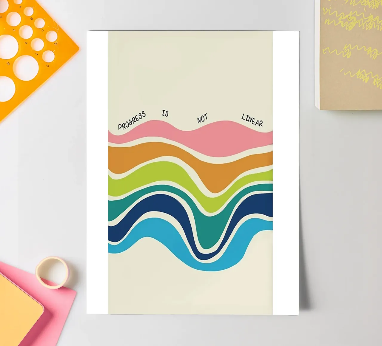 Progress Is Not Linear sticker sheet by Jasonheeran