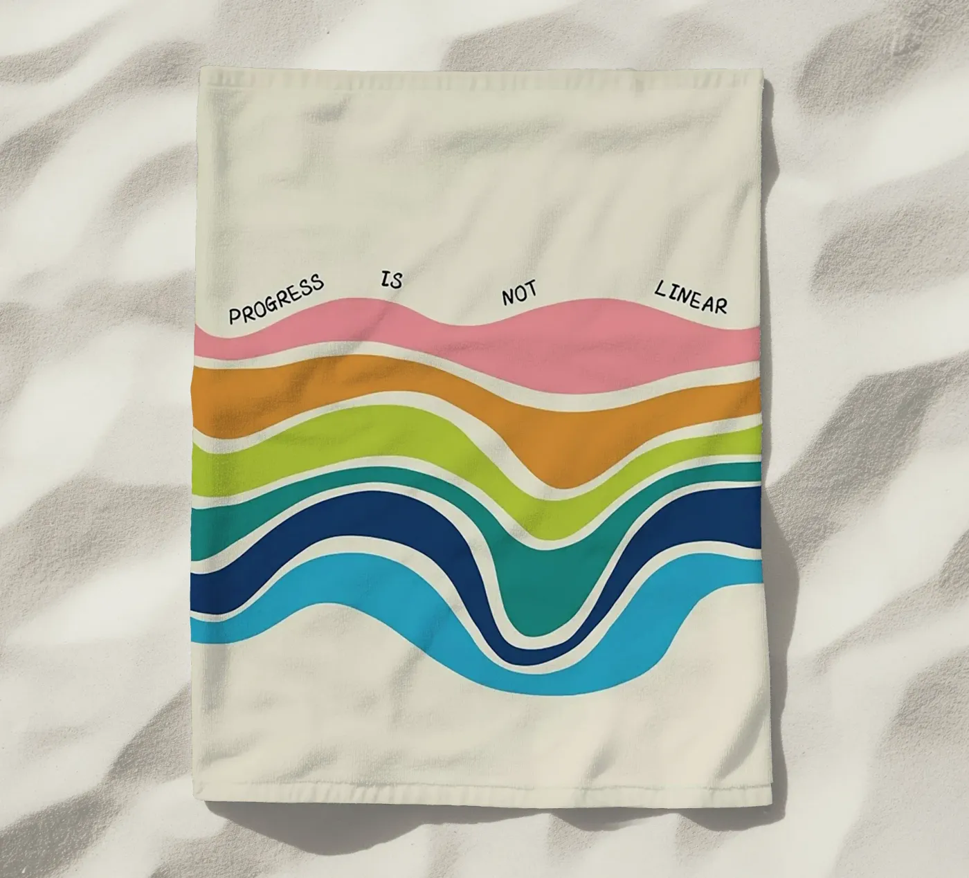Progress Is Not Linear beach towel by Jasonheeran